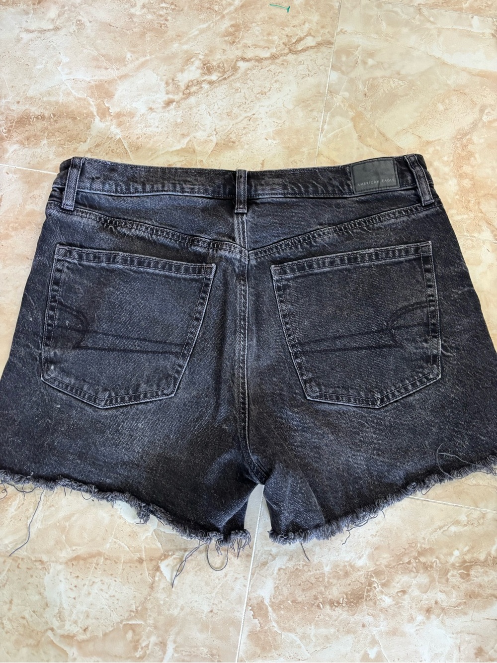 American Eagle AE ex-boyfriend jeans shorts black summer beach festival - Picture 2 of 5